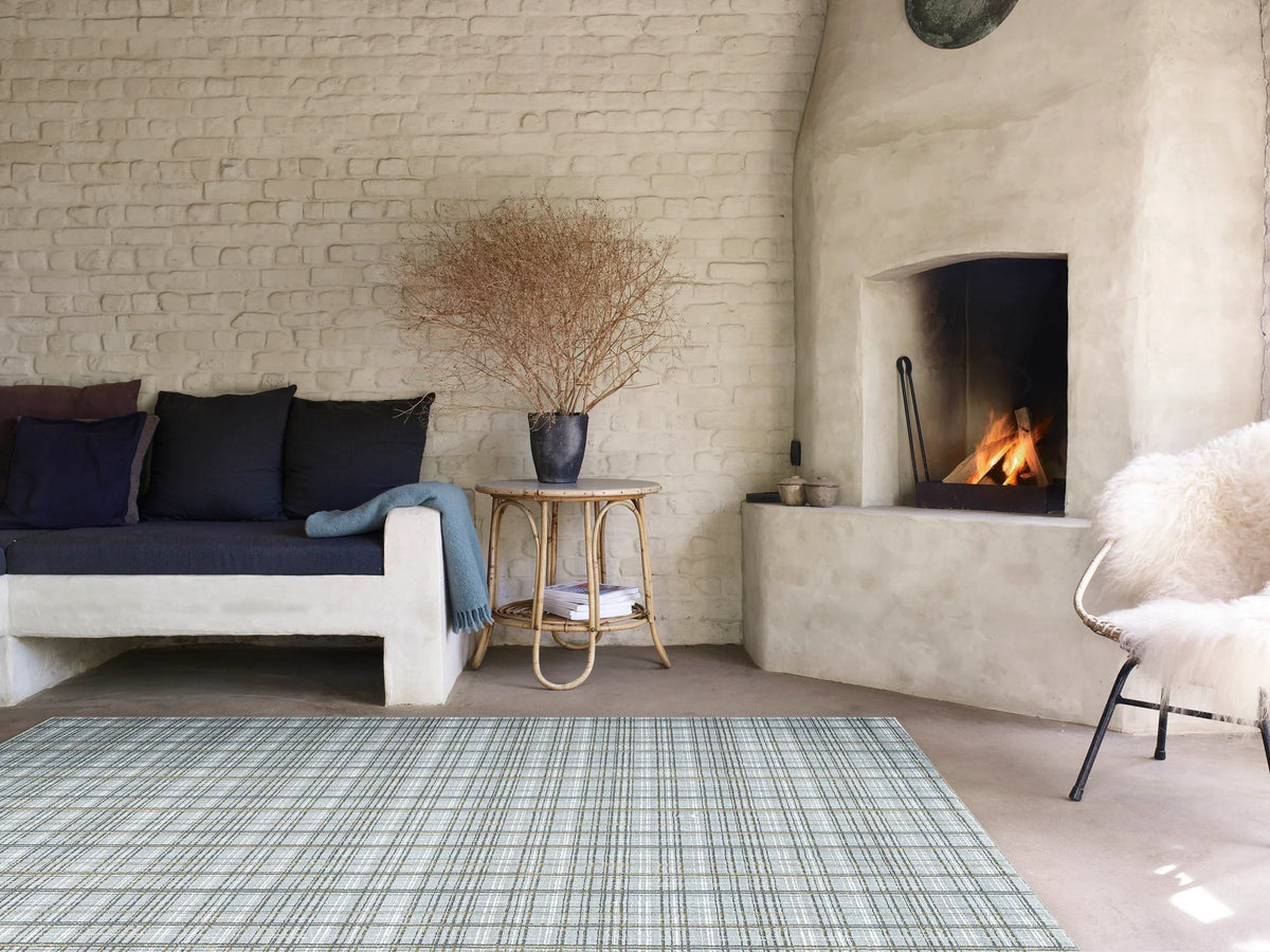 Textured Plaid Pattern Harmony Rug