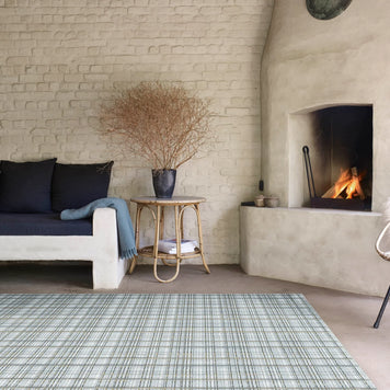 Textured Plaid Pattern Harmony Rug