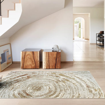 Rustic Swirl Pattern Platinum Rug