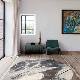 Contemporary Design Argentum Round Rug