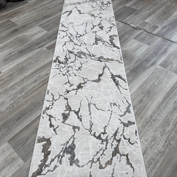 Abstract Design Ivory & Gold Valentino Runner (46001-6191) 67cm Wide x Cut to Order