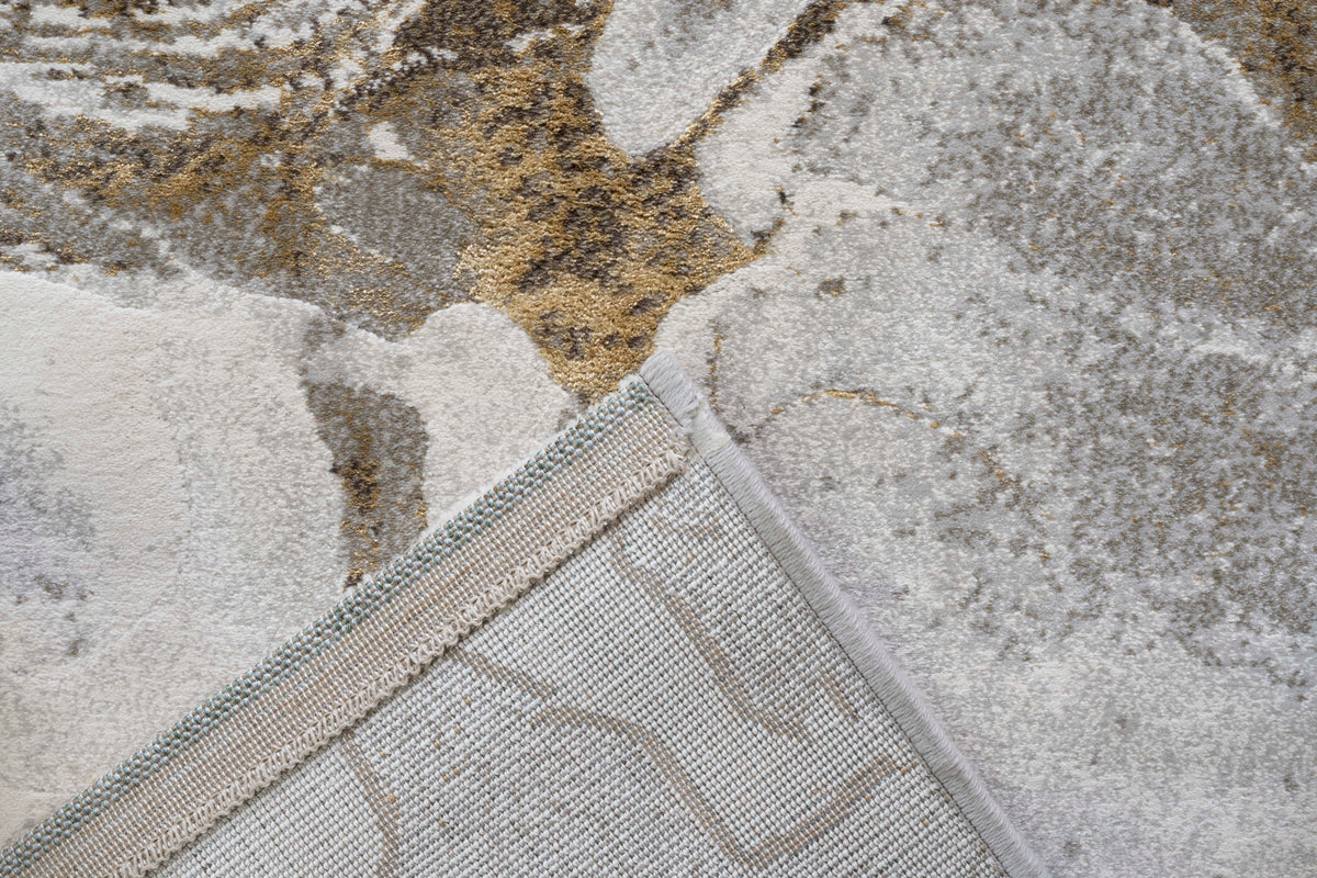 Abstract Marble Swirl Platinum Rug