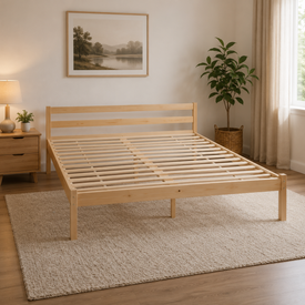 Miami Bedframe – Natural Wood.