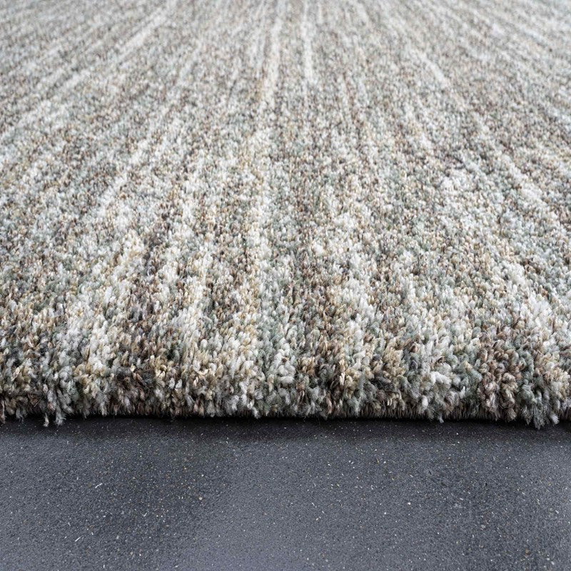 Modern Earth Tone Textured Mehari Rug