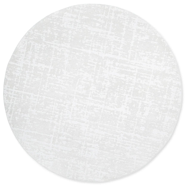 Modern Luxurious Textured Trentino Ivory Round Rug