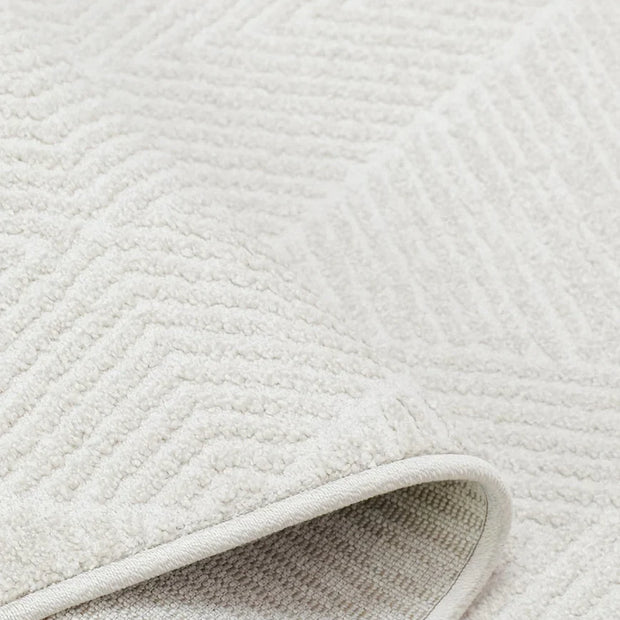 Modern Luxurious Textured Trentino Ivory Round Rug
