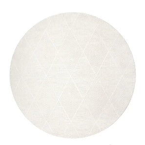 Modern Luxurious Textured Trentino Ivory Round Rug