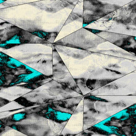 Abstract Modern Design Turkish Aroha Rug in Turquoise & Grey