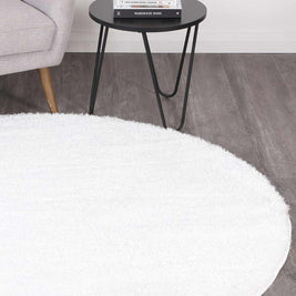 Dream Shaggy White Colour Turkish Round Rug