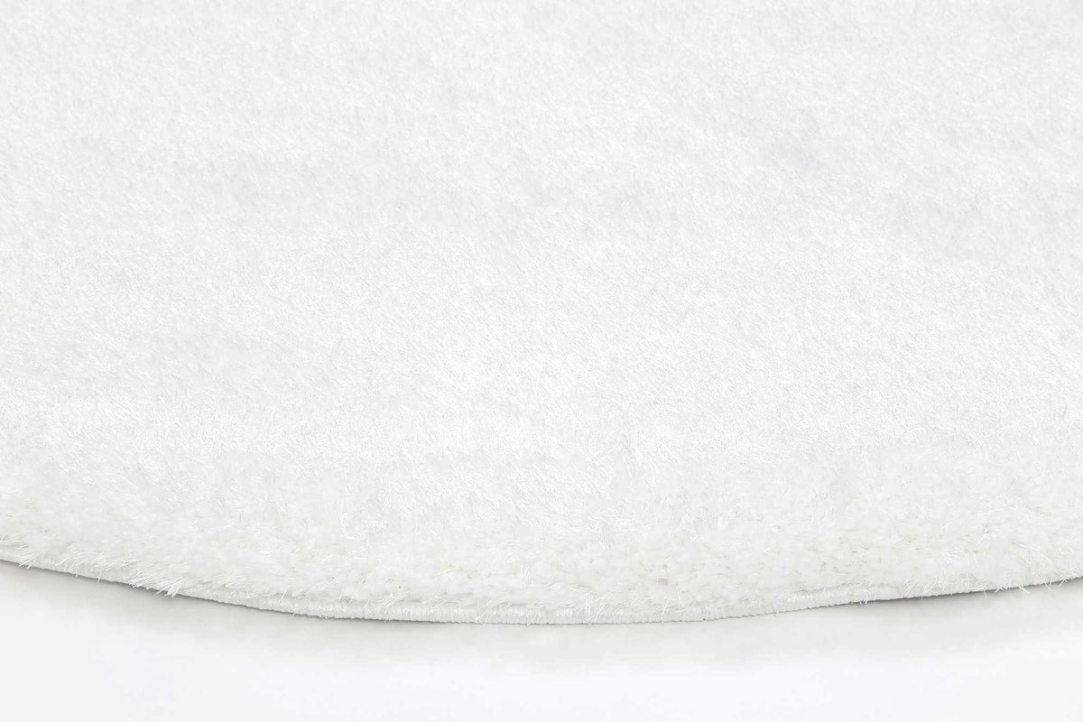 Dream Shaggy White Colour Turkish Round Rug