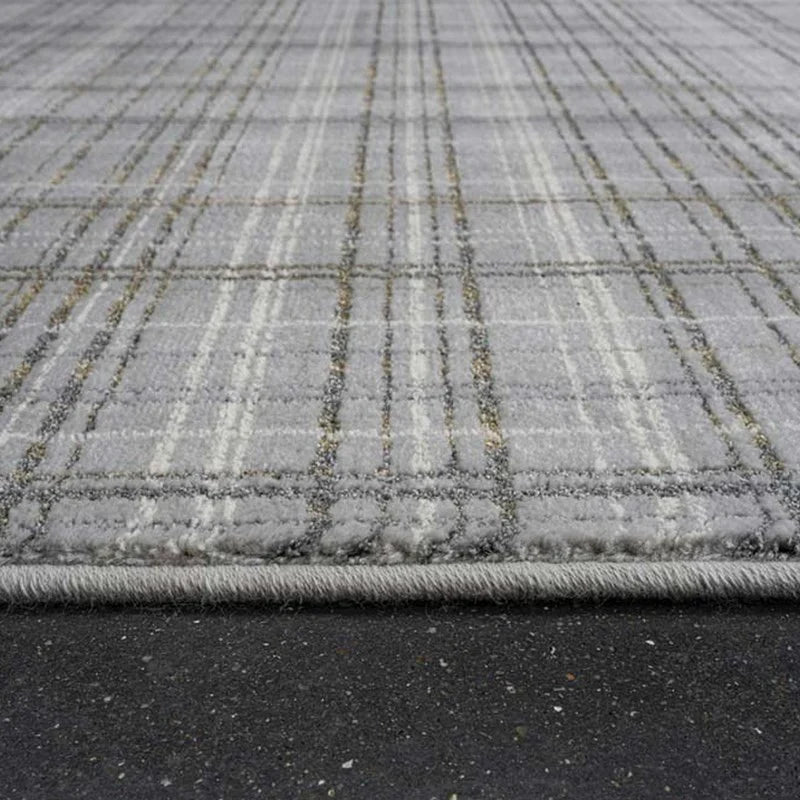 Textured Plaid Pattern Harmony Rug
