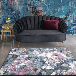 Multicoloured Floral Modern Style Argentum Rug