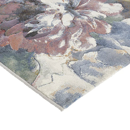 Kimya Collection Retro Wave Rug in Earthy Tones – Bold and Flowing Design