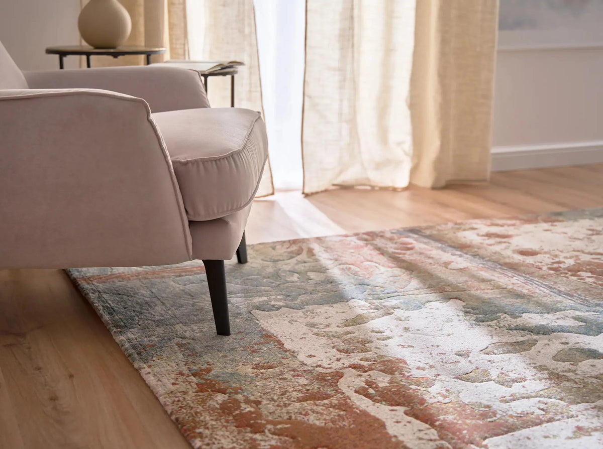 Distressed Canvas Argentum Rug