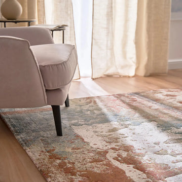 Distressed Canvas Argentum Rug