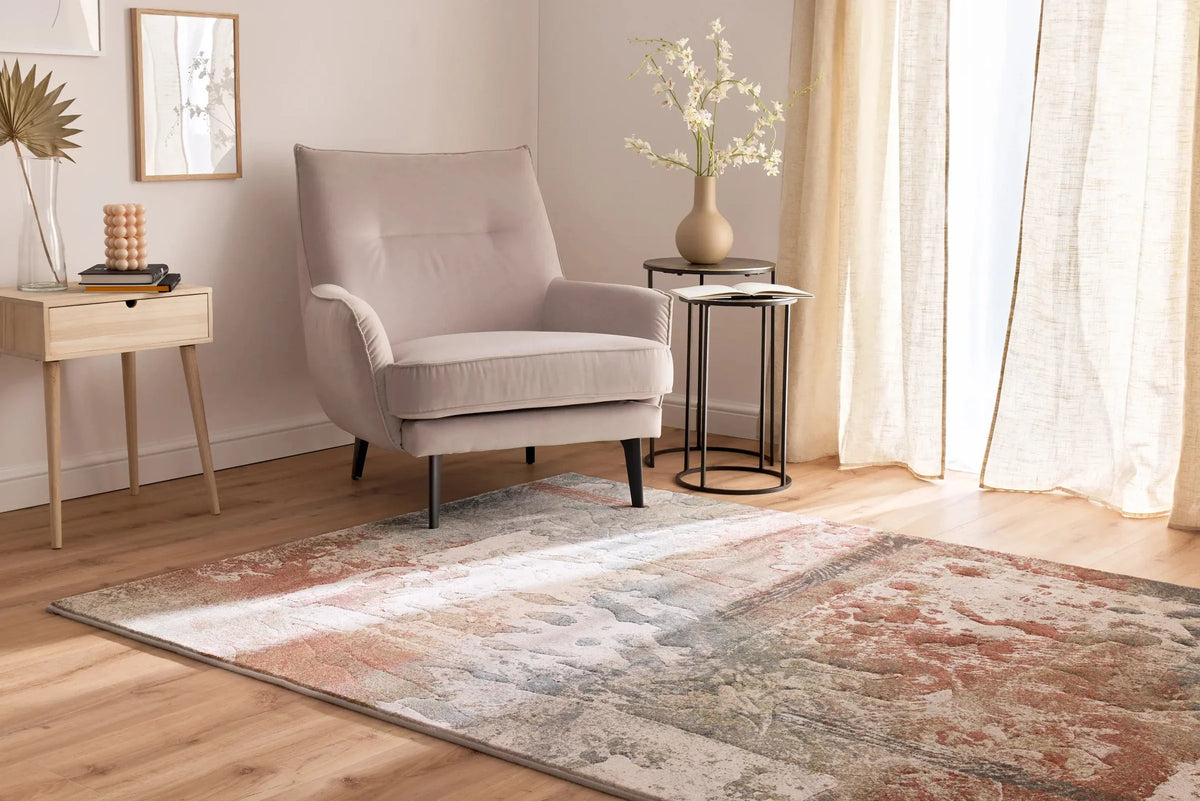 Distressed Canvas Argentum Rug