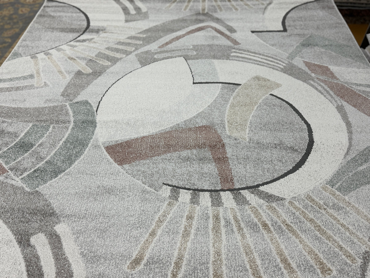 Multi Tone Abstract Geometric Pattern Valentino Rug