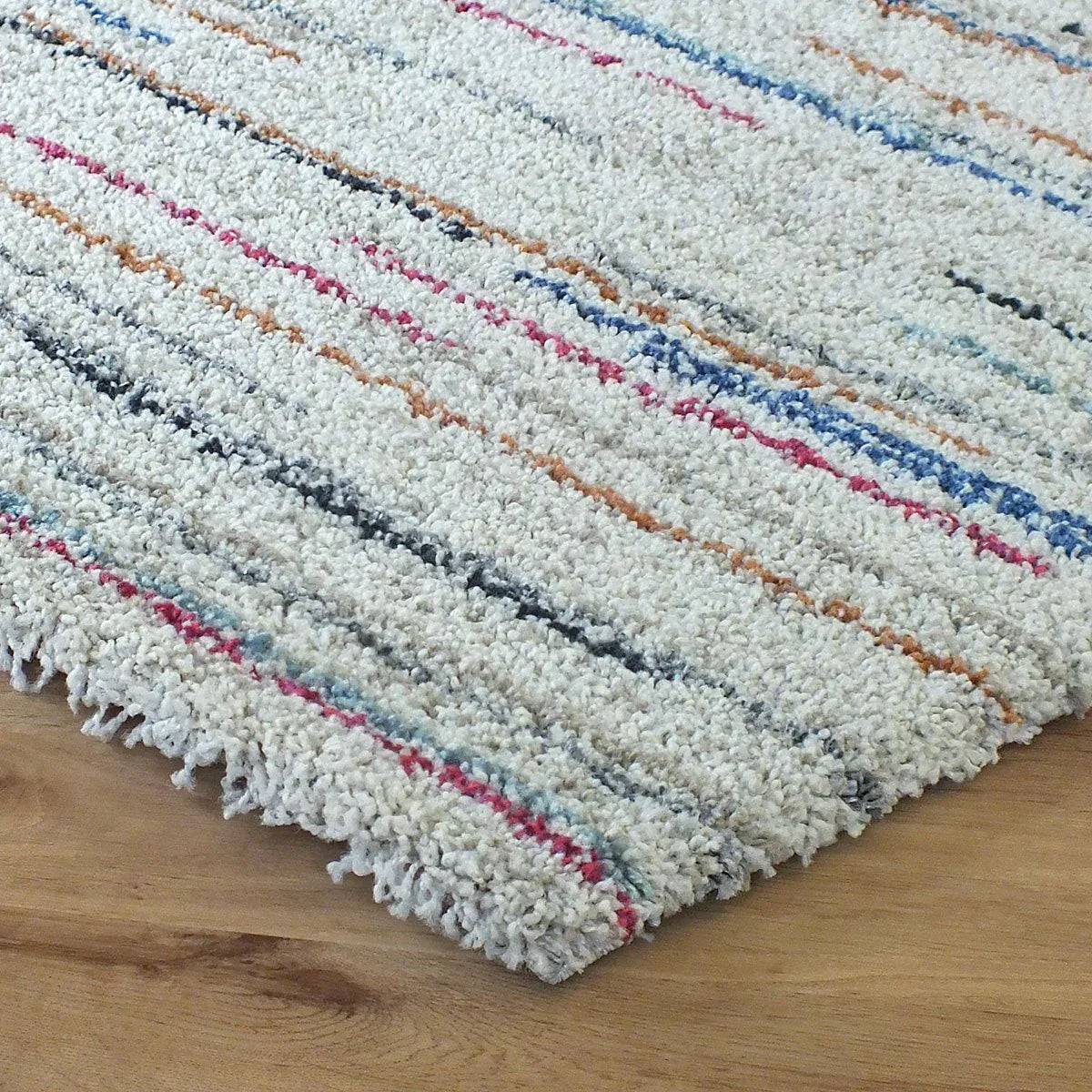 Thick Modern Multi Colour Shaggy Rug Size: 133x195cm