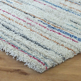 Thick Modern Multi Colour Shaggy Rug Size: 133x195cm