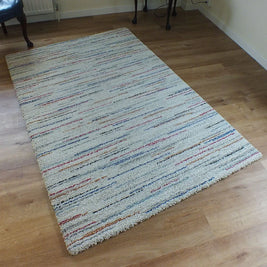 Thick Modern Multi Colour Shaggy Rug Size: 133x195cm