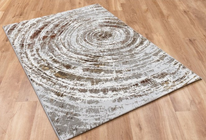 Rustic Swirl Pattern Platinum Rug