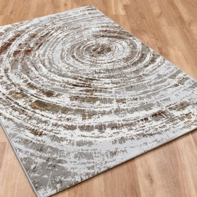 Rustic Swirl Pattern Platinum Rug