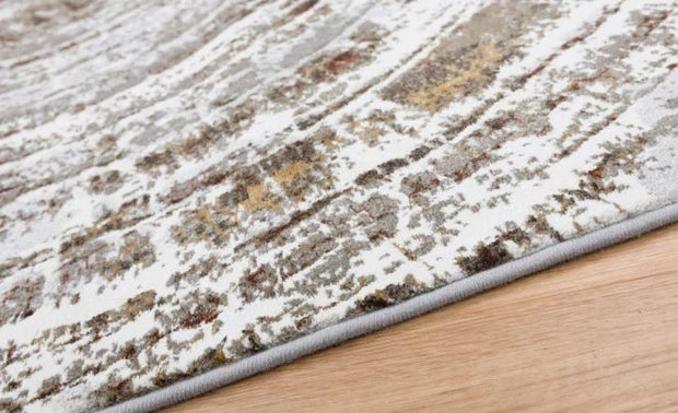 Rustic Swirl Pattern Platinum Rug