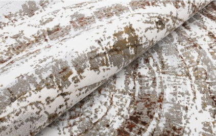 Rustic Swirl Pattern Platinum Rug