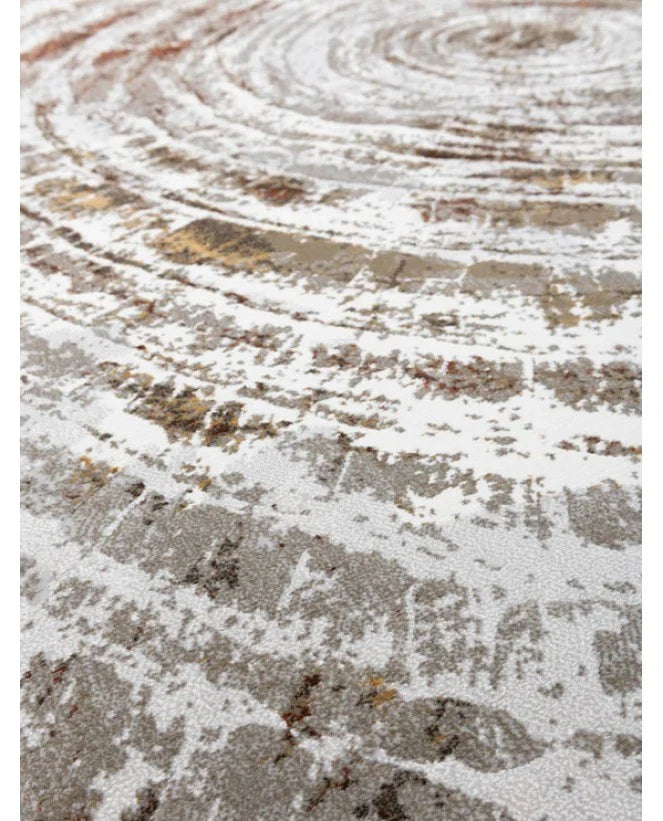 Rustic Swirl Pattern Platinum Rug