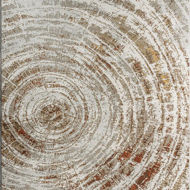 Rustic Swirl Pattern Platinum Rug