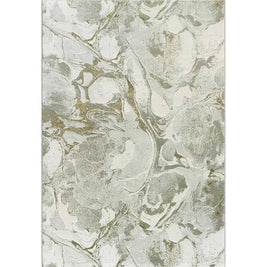 Abstract Marble Swirl Platinum Rug