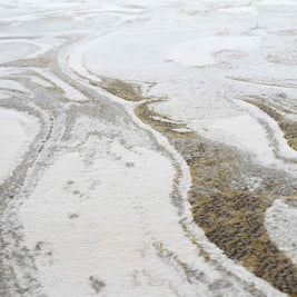 Abstract Marble Swirl Platinum Rug