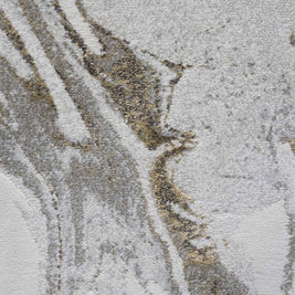 Abstract Marble Swirl Platinum Rug