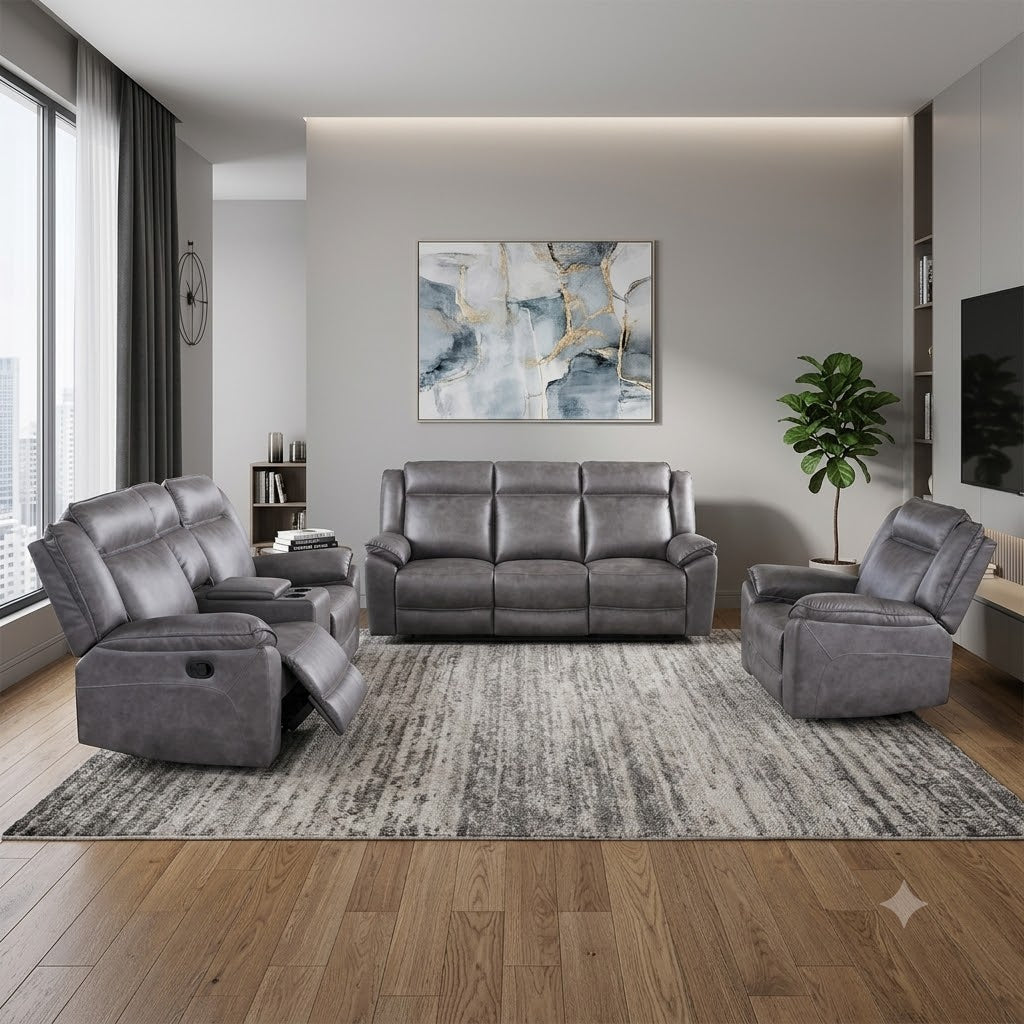 Captain 3+2+1 Recliner Lounge Suite Grey