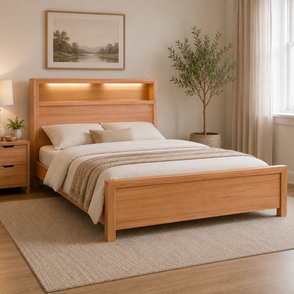 Cleveland Queen Bedframe with USB/LED/Bookcase