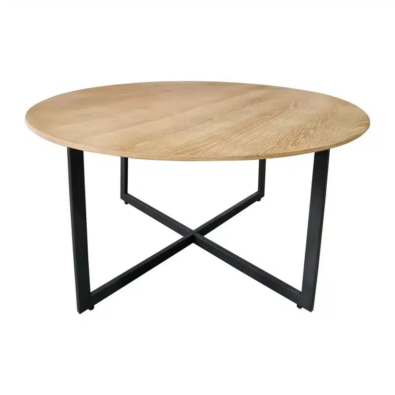 Macey Coffee Table Set – Light Oak & Black Frame
