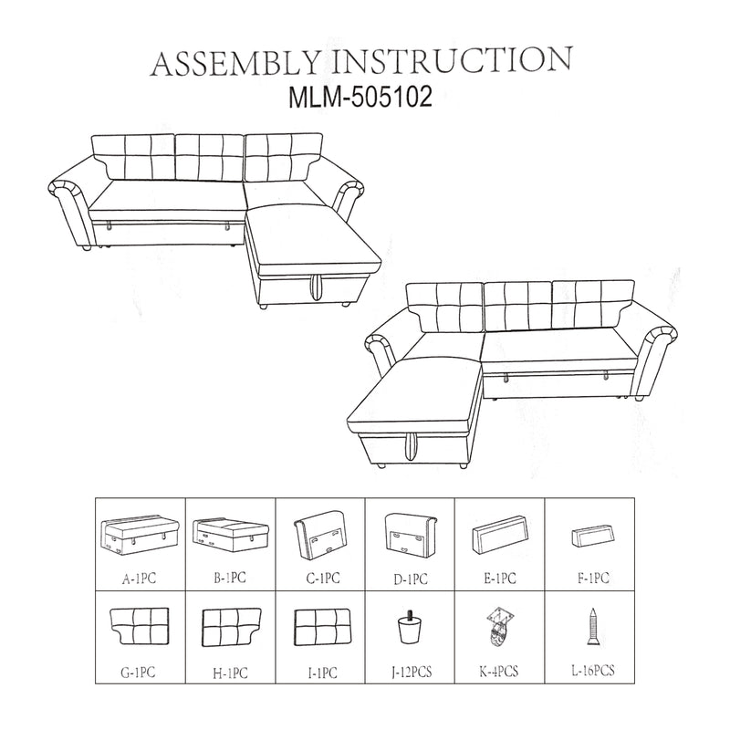 Monnaco Sofa Bed with Storage