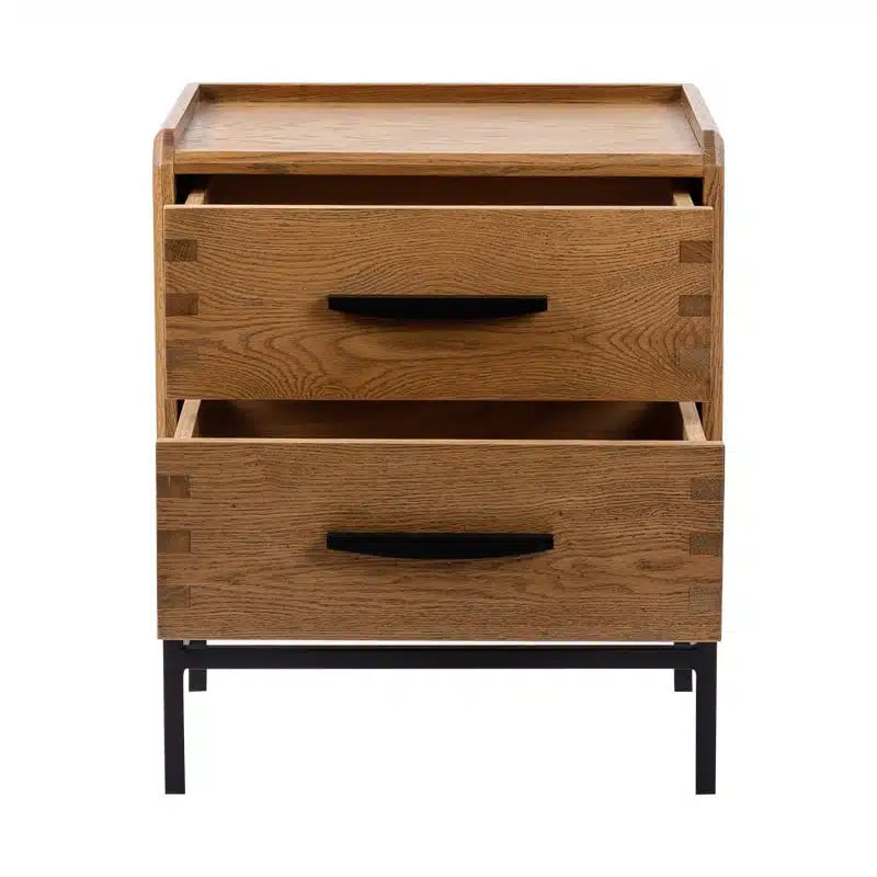 Carlton Oak Side Table – Black Trim