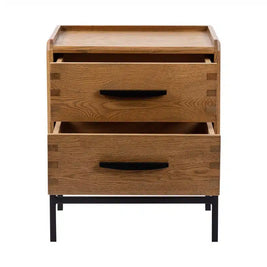 Carlton Oak Side Table – Black Trim