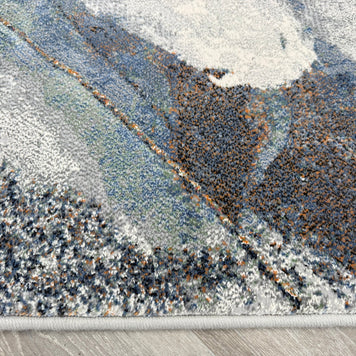 Modern Flowing Abstract Pattern Argentum Hallway Runner Size: 67cm wide x Cut to order