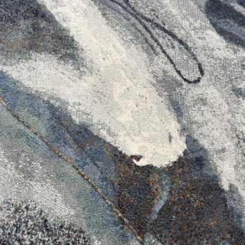 Modern Flowing Abstract Pattern Argentum Hallway Runner Size: 67cm wide x Cut to order