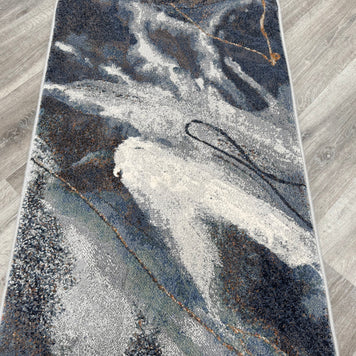 Modern Flowing Abstract Pattern Argentum Hallway Runner Size: 67cm wide x Cut to order