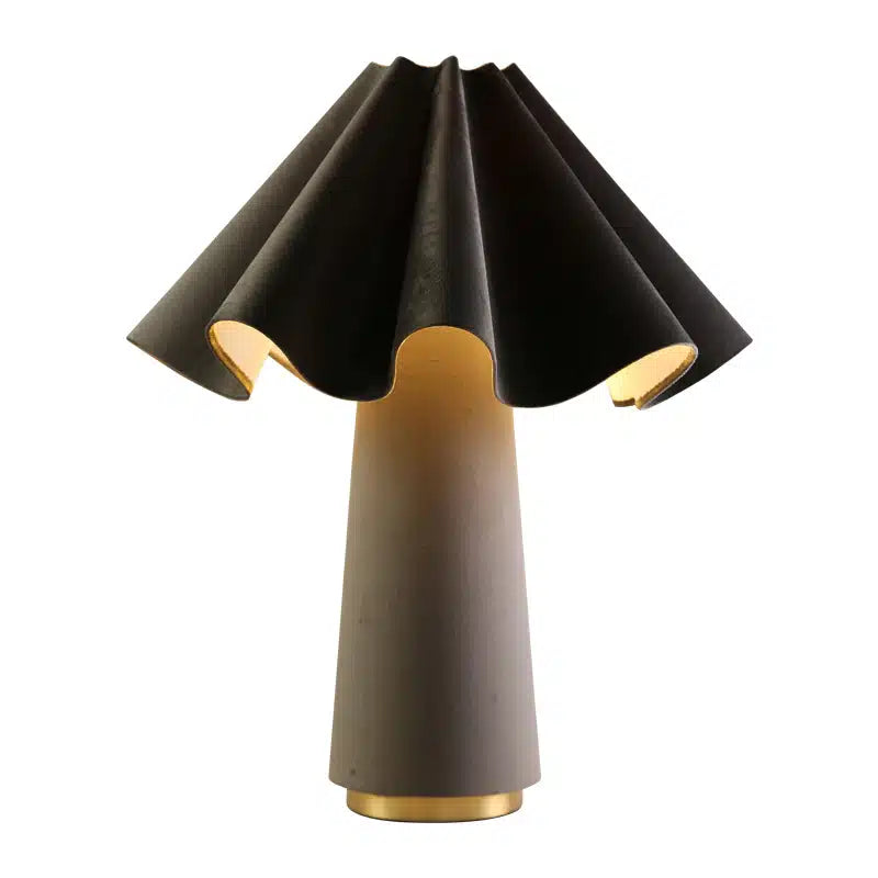 Maya Table Lamp - Black + Black Fan Shade
