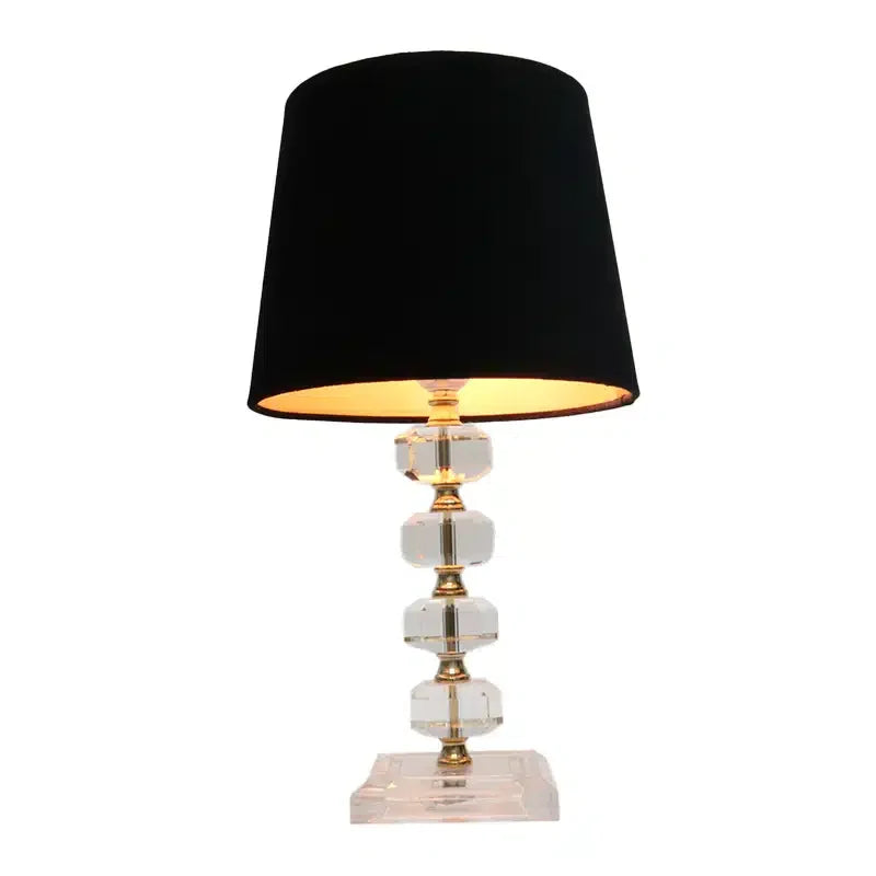 Lament Table Lamp - Crystal + Black Shade