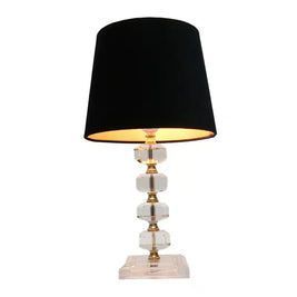 Lament Table Lamp - Crystal + Black Shade