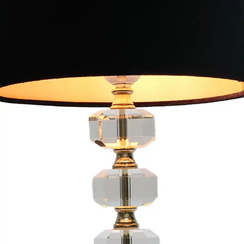 Lament Table Lamp - Crystal + Black Shade