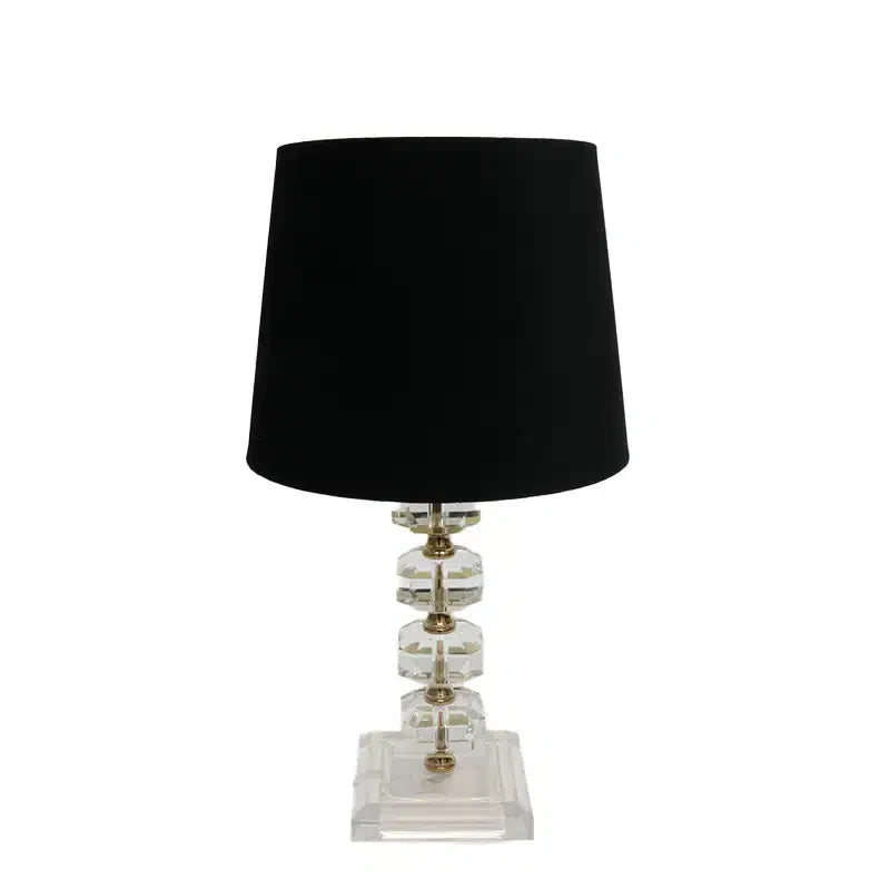 Lament Table Lamp - Crystal + Black Shade