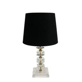 Lament Table Lamp - Crystal + Black Shade