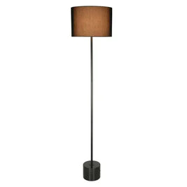 Marble Base Floor Lamp 160cm - Black + Black Shade