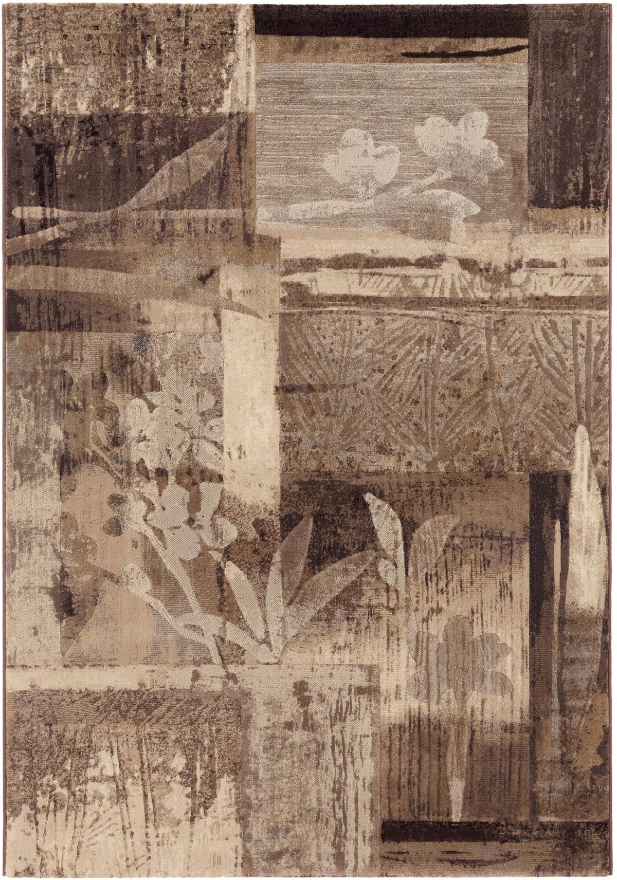Modern Design Beige & Brown Shade Argentum Rug